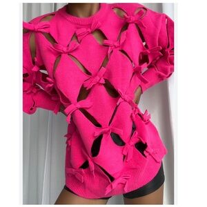 ZCRAVE REINE Cut Out Sweater Pink size S